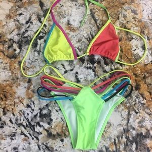 Unique multi color bikini